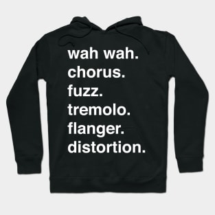 Guitar Effects Pedal Helvetica List Graphic Design Hoodie